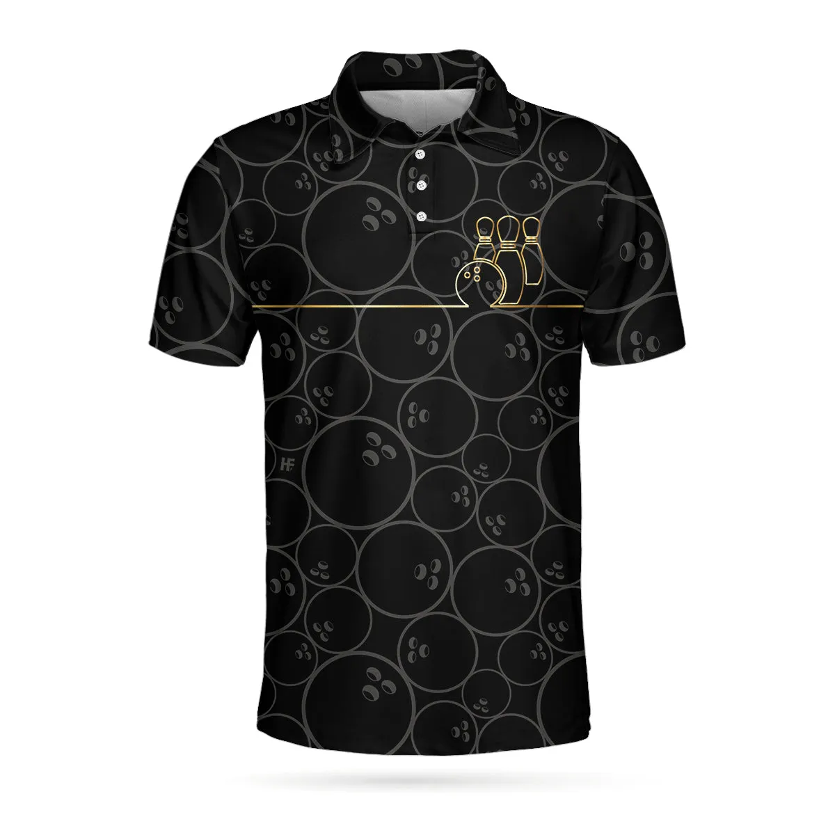 Grab Your Ball We'Re Going Bowling Polo Shirt, Bowling Ball Pattern Polo Shirt, Black Bowling Shirt For Men Coolspod