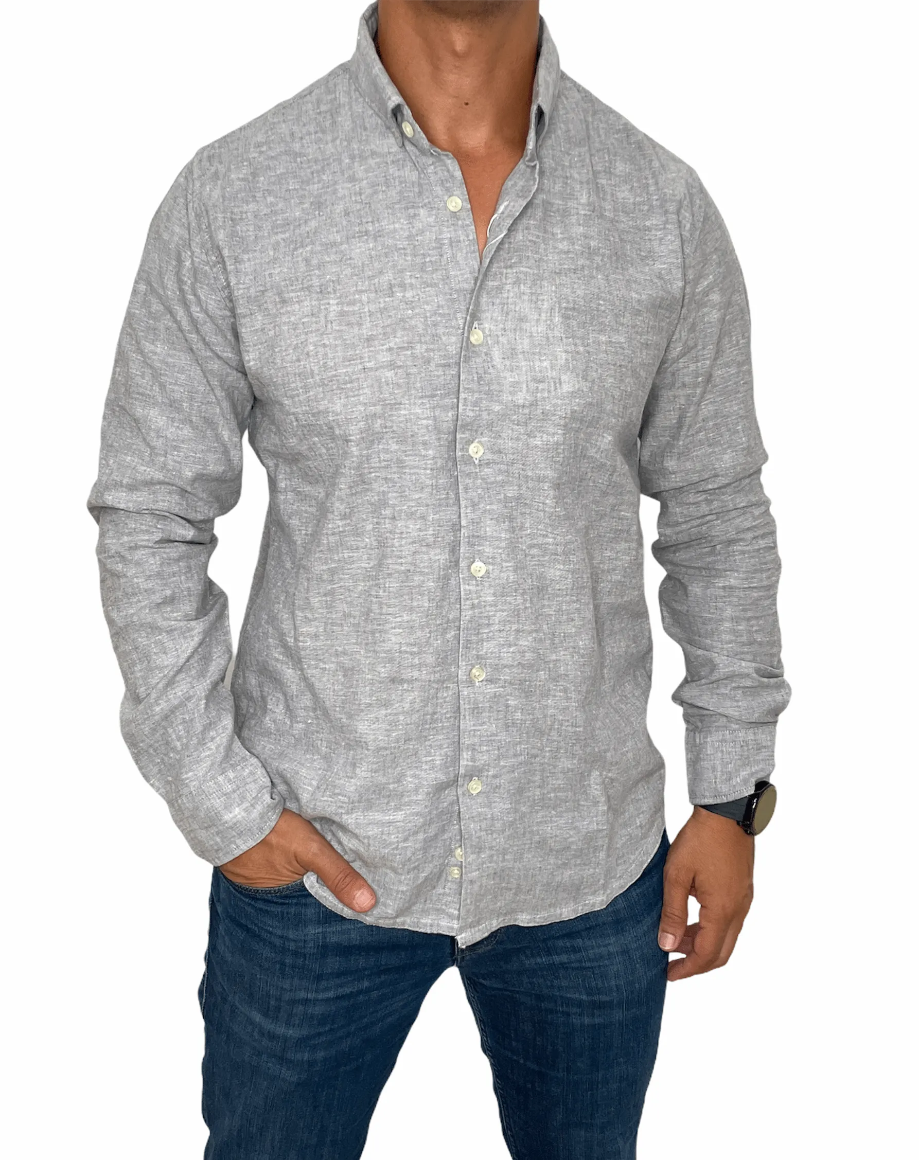 Grey Linen Shirt