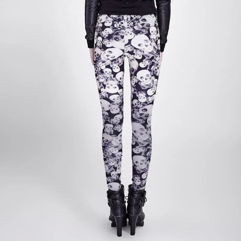 Halloween Skull Leggings - Black