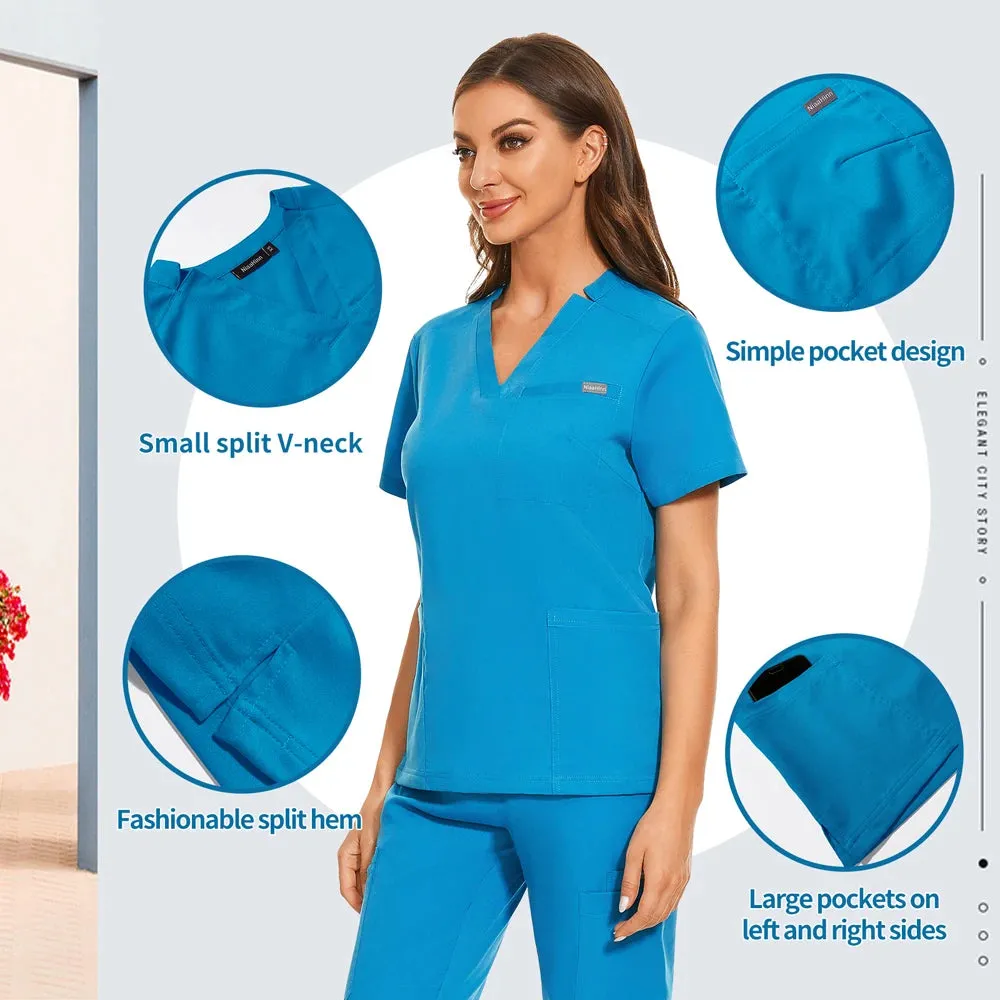 HC - Elastic Scrub Set: Comfortable medical uniform with top and pants for nurses and doctors