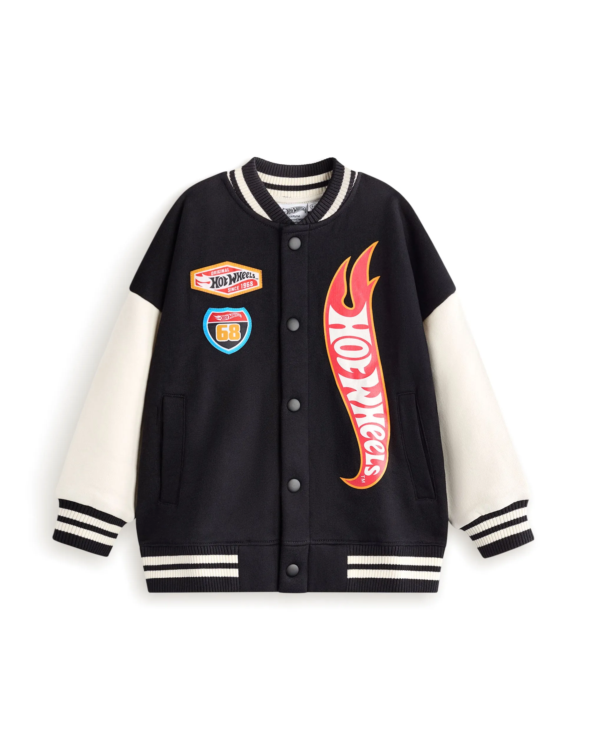 Hot Wheels Turbo Charged Boys Black Bomber Jacket