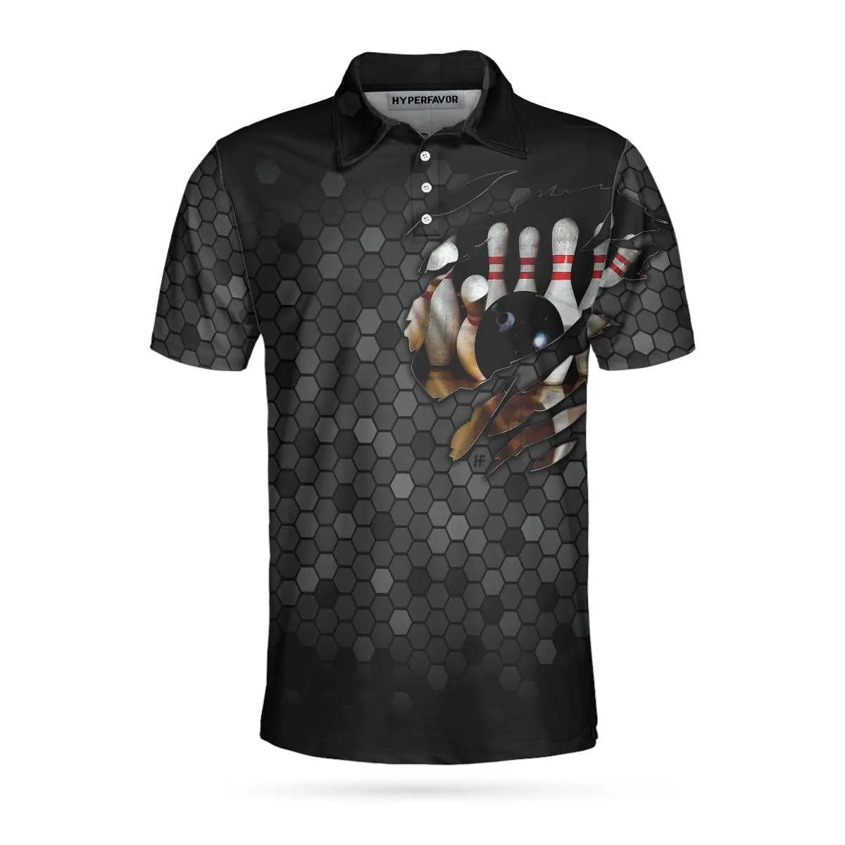 I Don'T Give A Split Polo Shirt, Black Skull Bowling Polo Shirt For Bowlers, Cool Bowling Gift Idea Coolspod