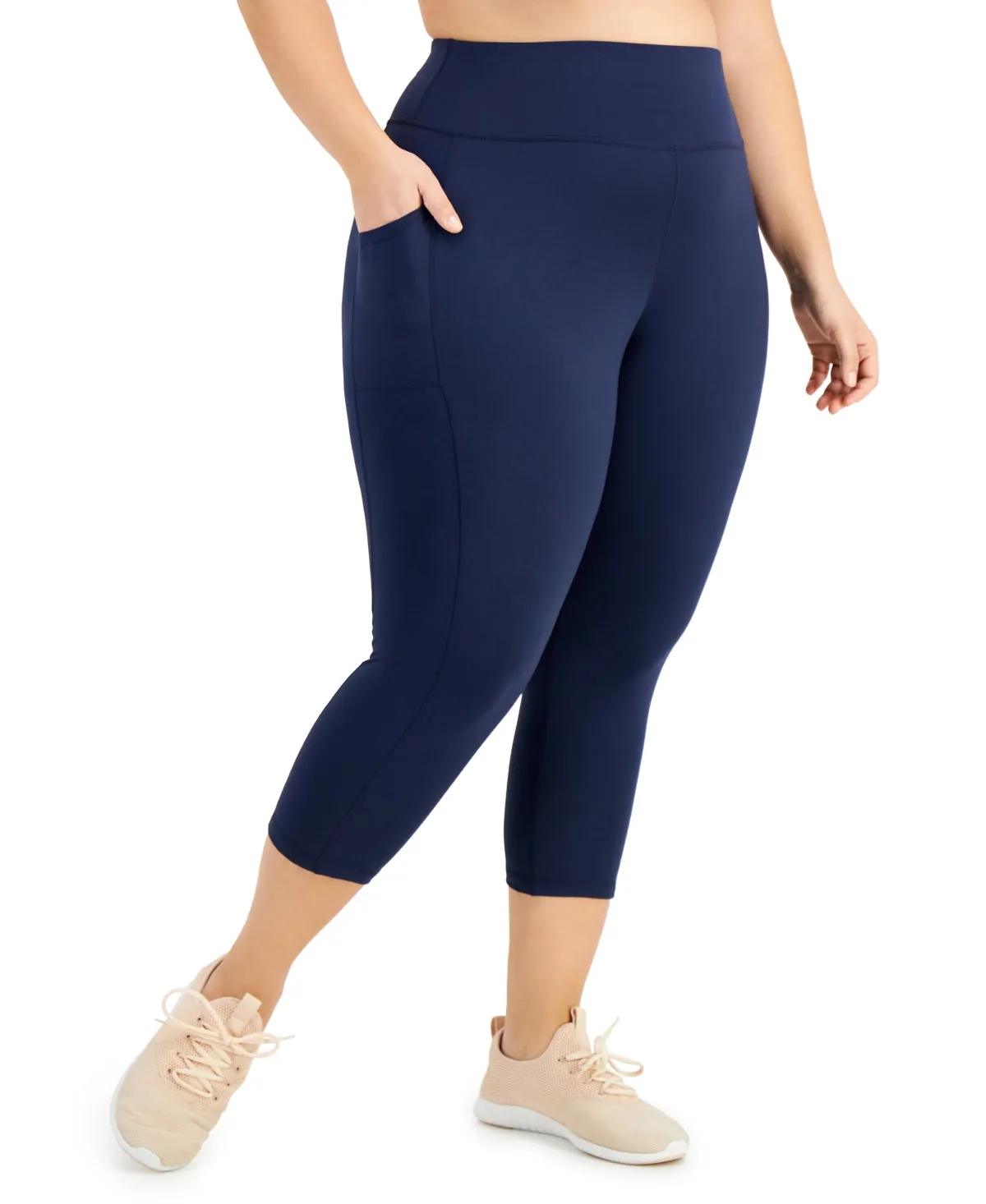 ID Ideology Women's Cropped Leggings Blue Size 2X