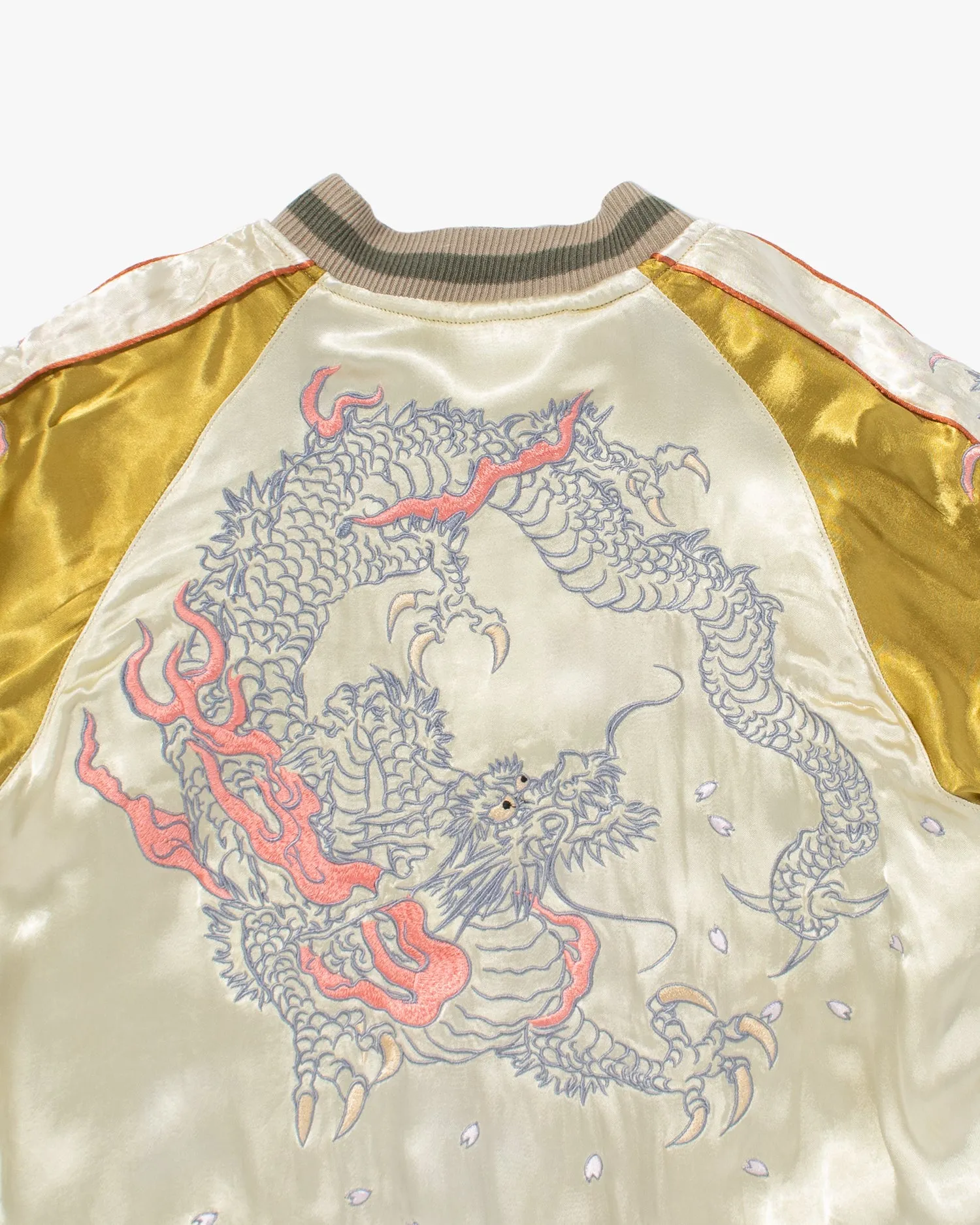 Japanese Repro Souvenir Jacket, Reversible, Gold with Dragon