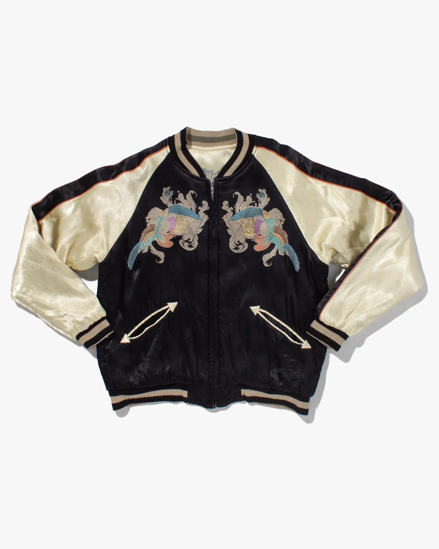 Japanese Repro Souvenir Jacket, Reversible, Gold with Dragon