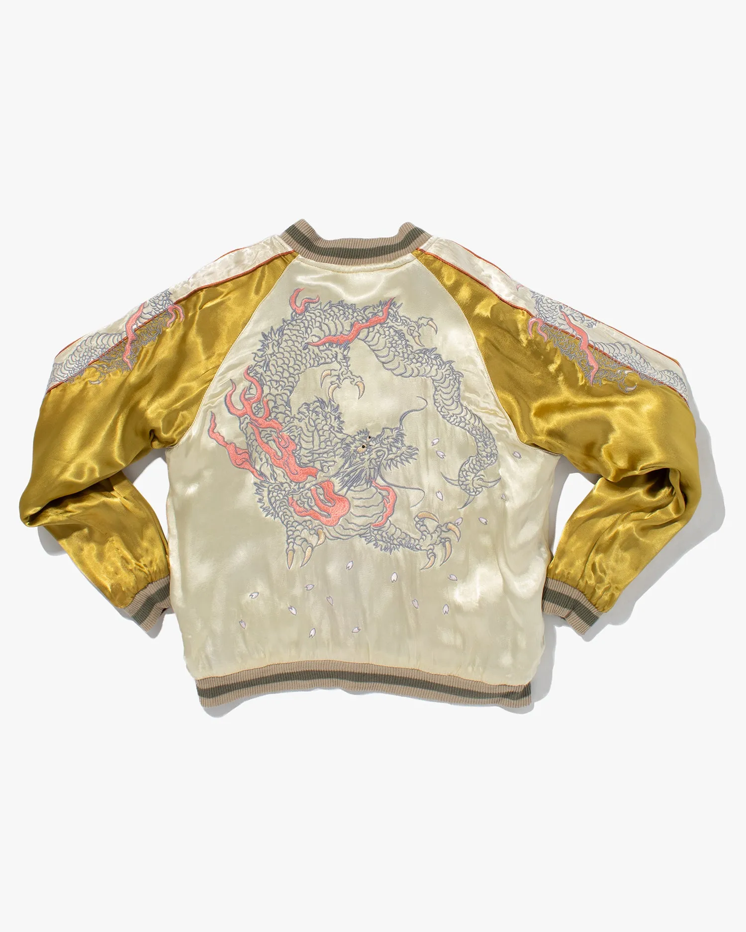 Japanese Repro Souvenir Jacket, Reversible, Gold with Dragon