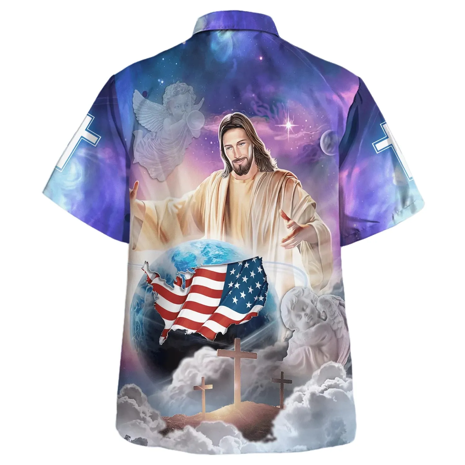 Jesus Holding Earth Hawaiian Shirts For Men And Women - Christian Hawaiian Shirt - Hawaiian Summer Shirts