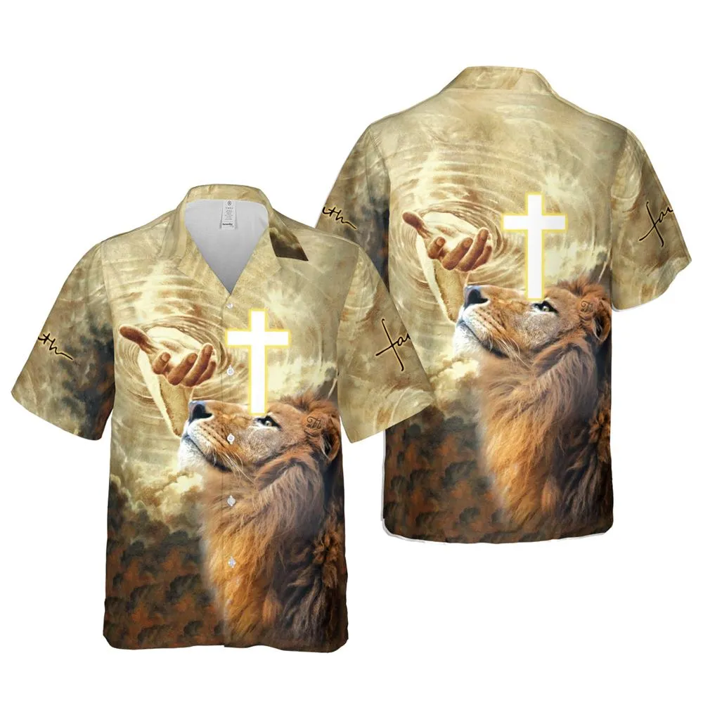 Jesus Lion Cross Hawaiian Shirts - Religious Hawaiian Shirts - Hawaiian Christian For Men Women