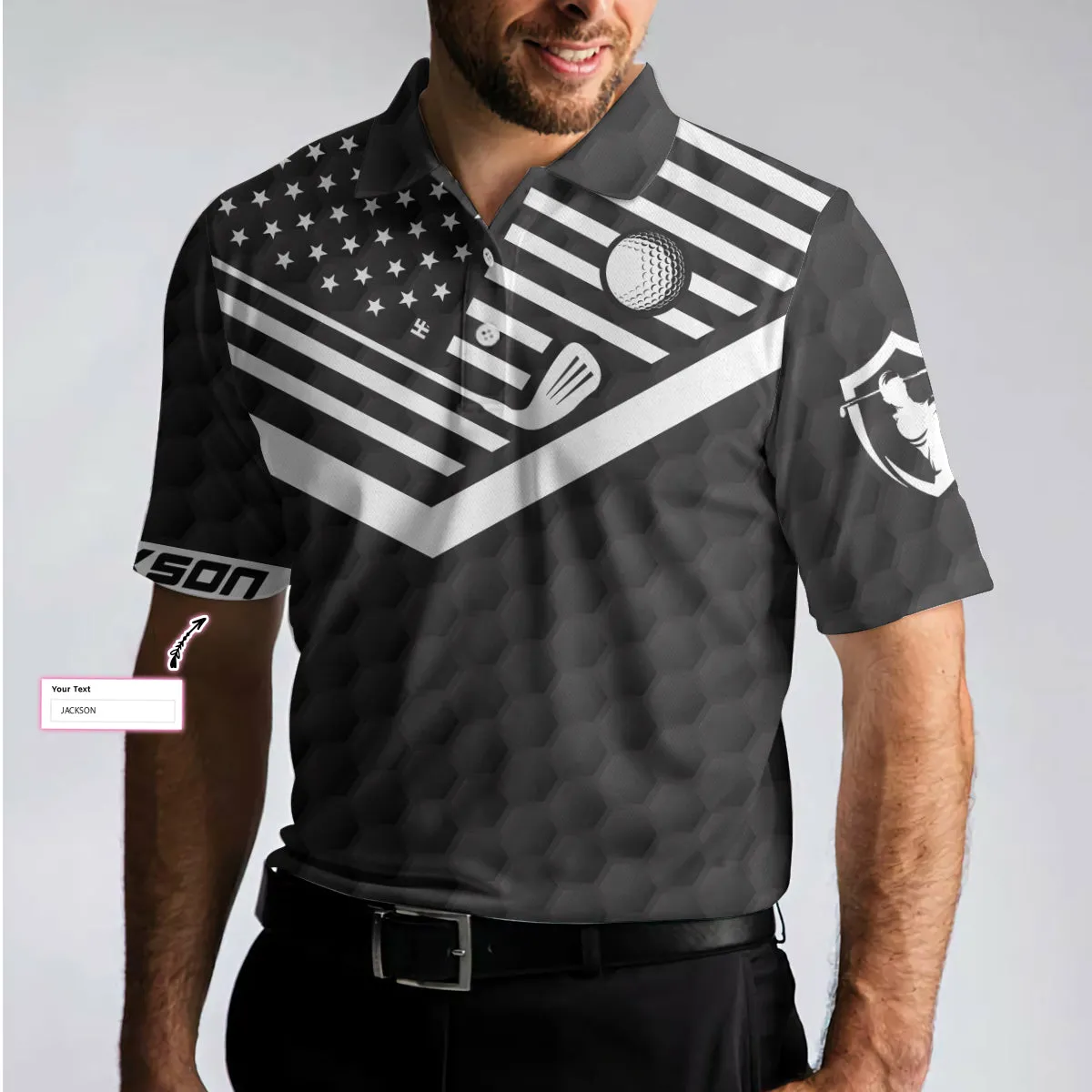 Just Swing It Golf Custom Polo Shirt, Personalized American Flag Golf Shirt For Men Coolspod