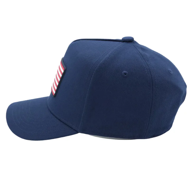 Knuckleheads - USA Flag Flat Bill Hat in Navy