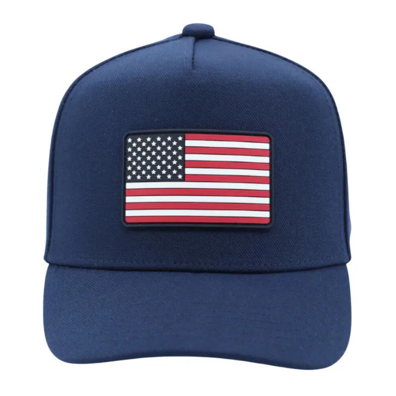 Knuckleheads - USA Flag Flat Bill Hat in Navy