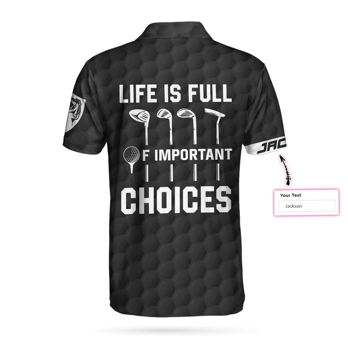 Life Is Full Of Important Choices Custom Polo Shirt, Personalized Black American Flag Golf Shirt For Men Coolspod