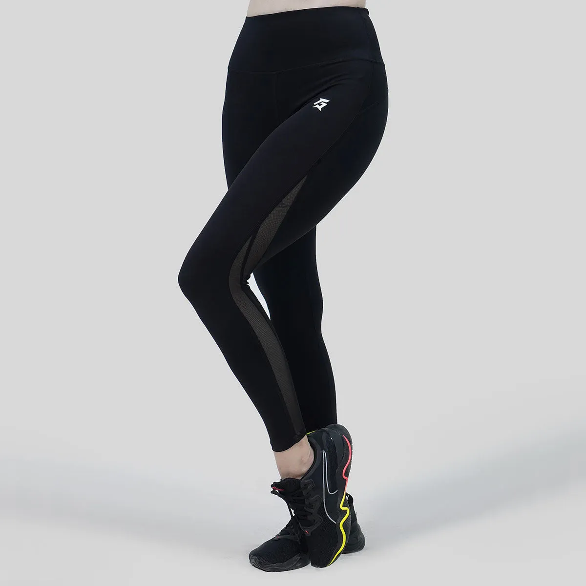 Linear Mesh Leggings (Black)