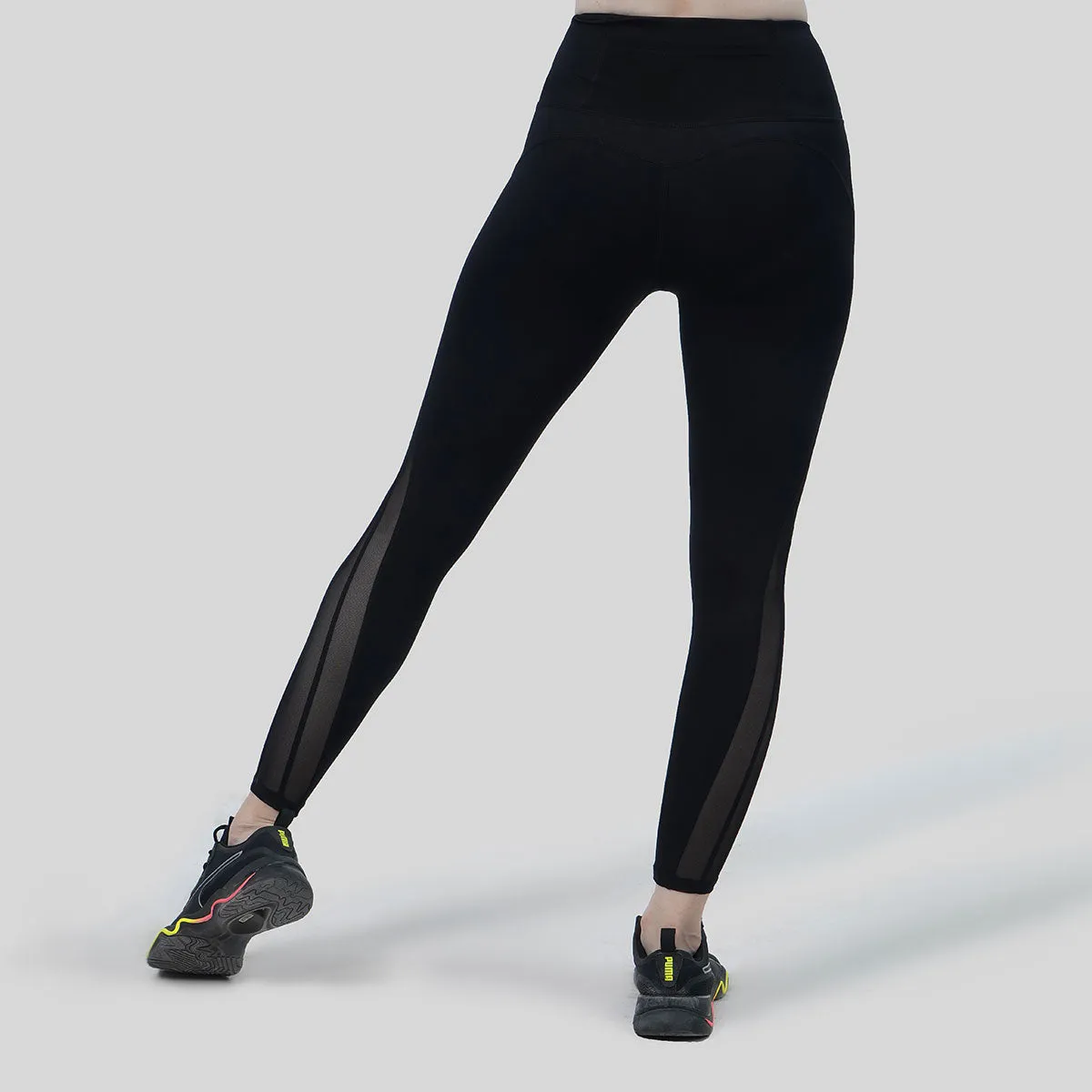 Linear Mesh Leggings (Black)