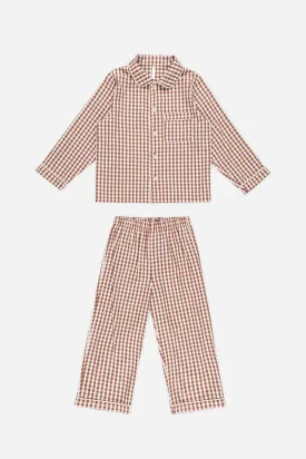 Long Sleeve Set (Brick Gingham)