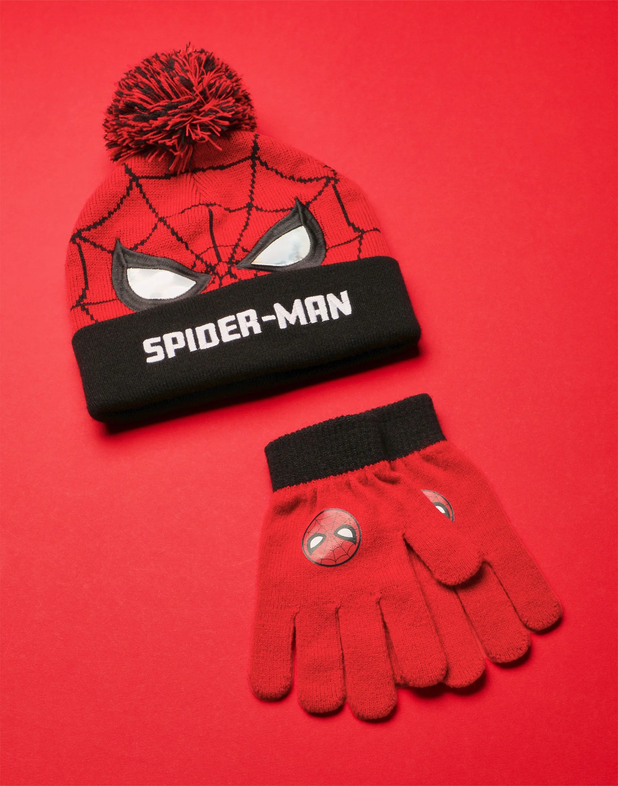 Marvel Character Boys Multicoloured Beanie and Gloves Set