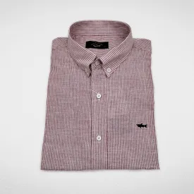 Men P&S Shirt - Stripped - Red x White