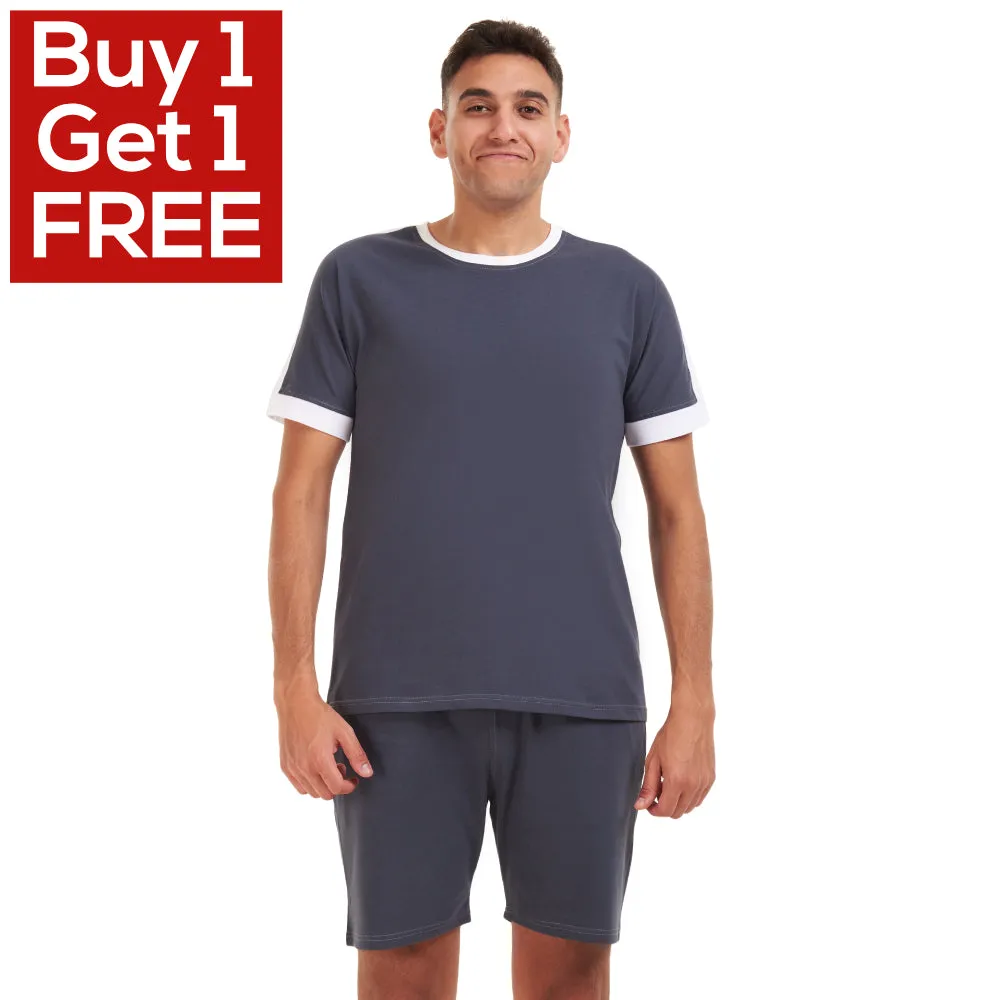 Men summer pajama set Dark grey T-shirt   short