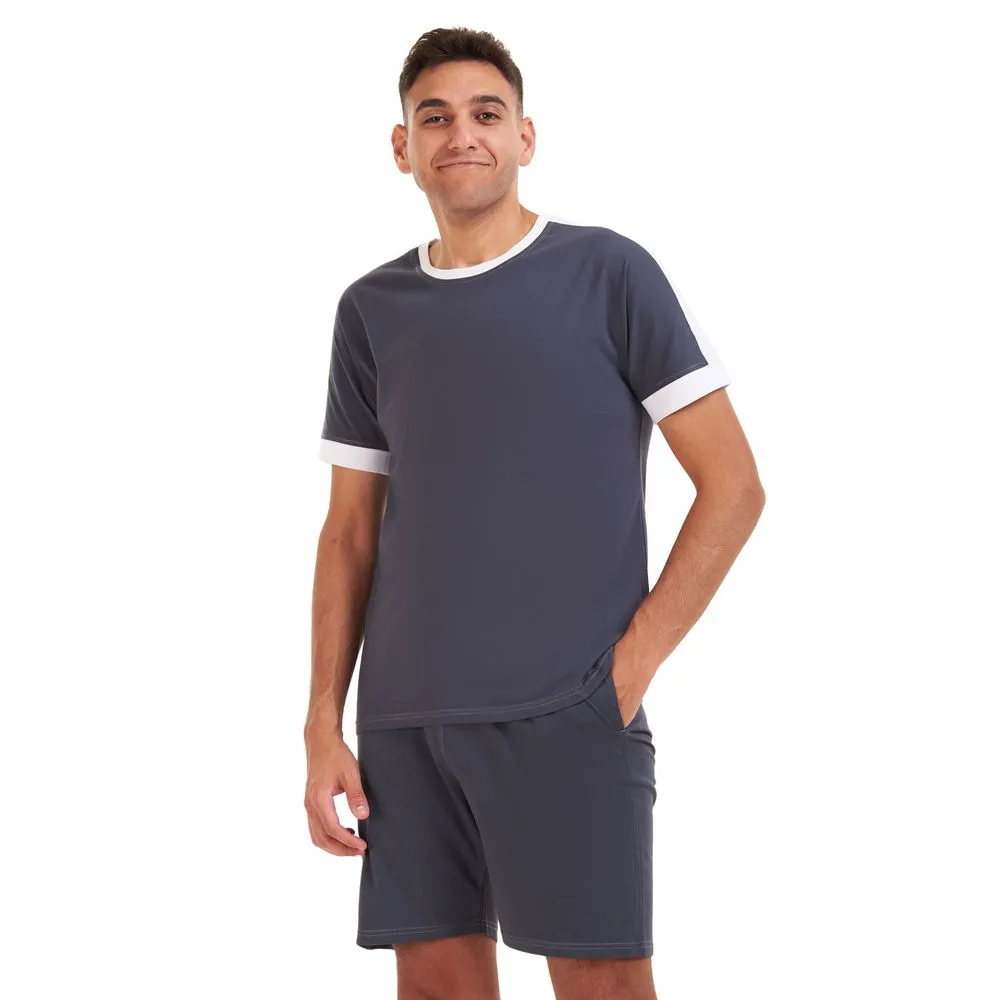 Men summer pajama set Dark grey T-shirt   short