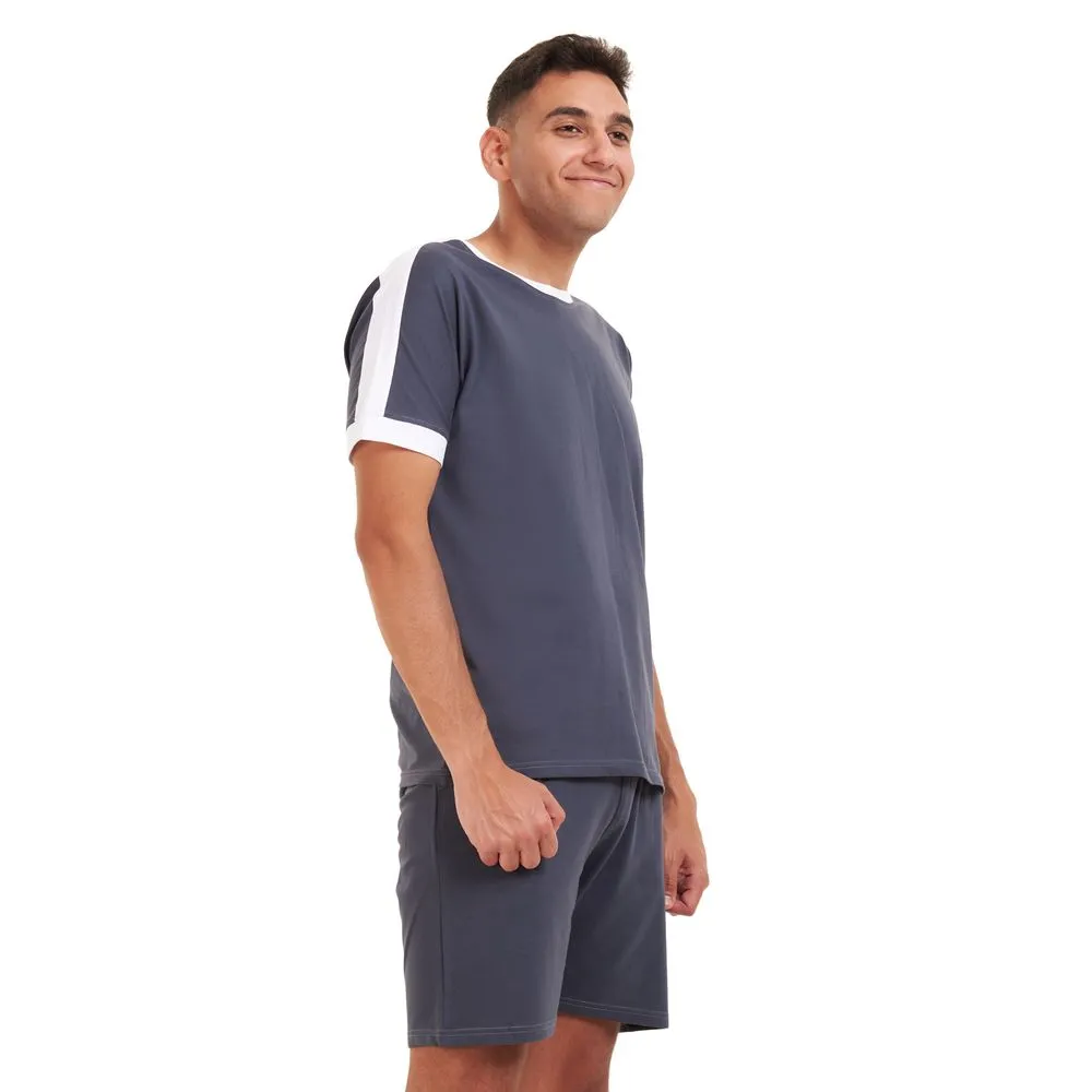 Men summer pajama set Dark grey T-shirt   short