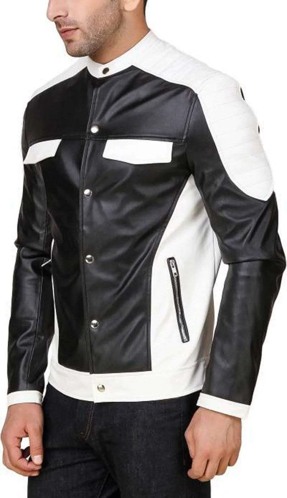 Men's Genuine Lambskin Leather Jacket Biker Motorcycle jacket