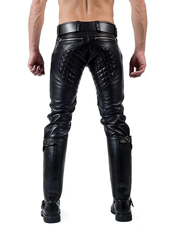 Men's Real Leather Padded Pants