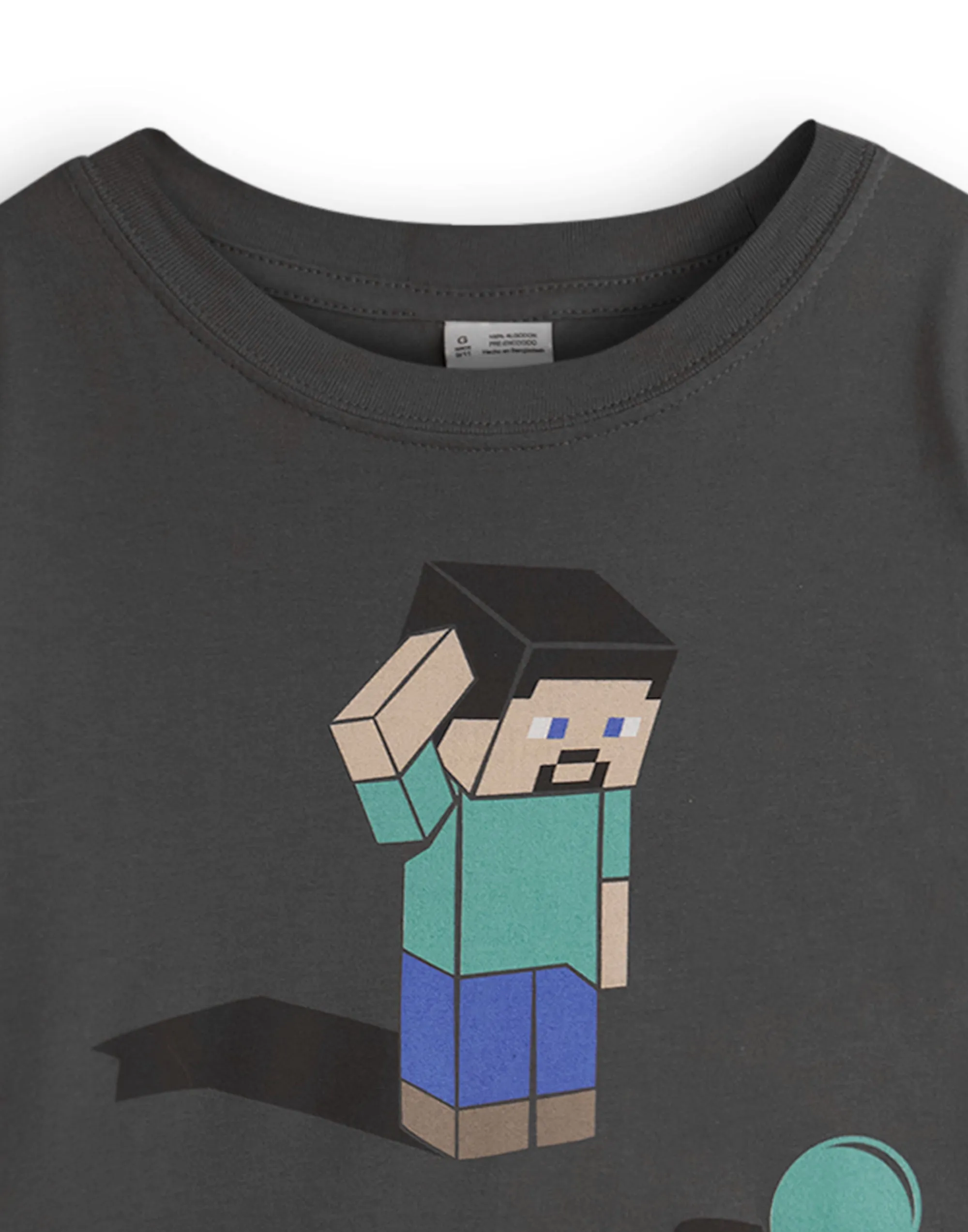 Minecraft Boys Black Short Sleeved T-Shirt