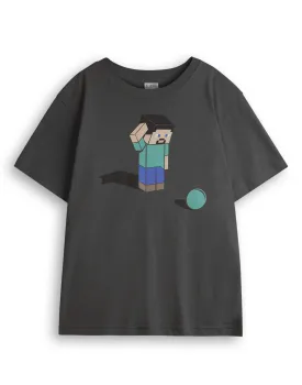 Minecraft Boys Black Short Sleeved T-Shirt