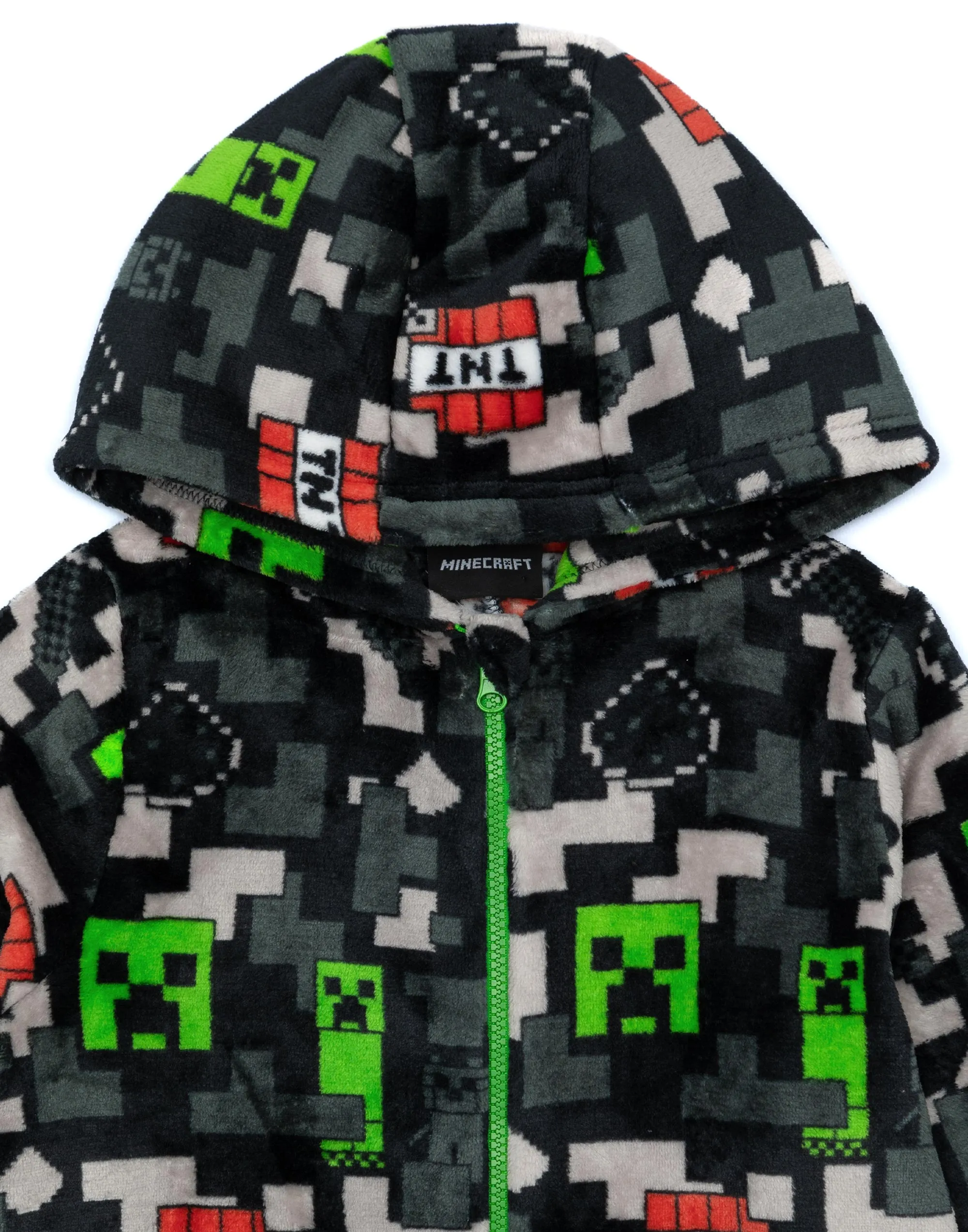 Minecraft Creeper & Tnt Boys Green Onesie