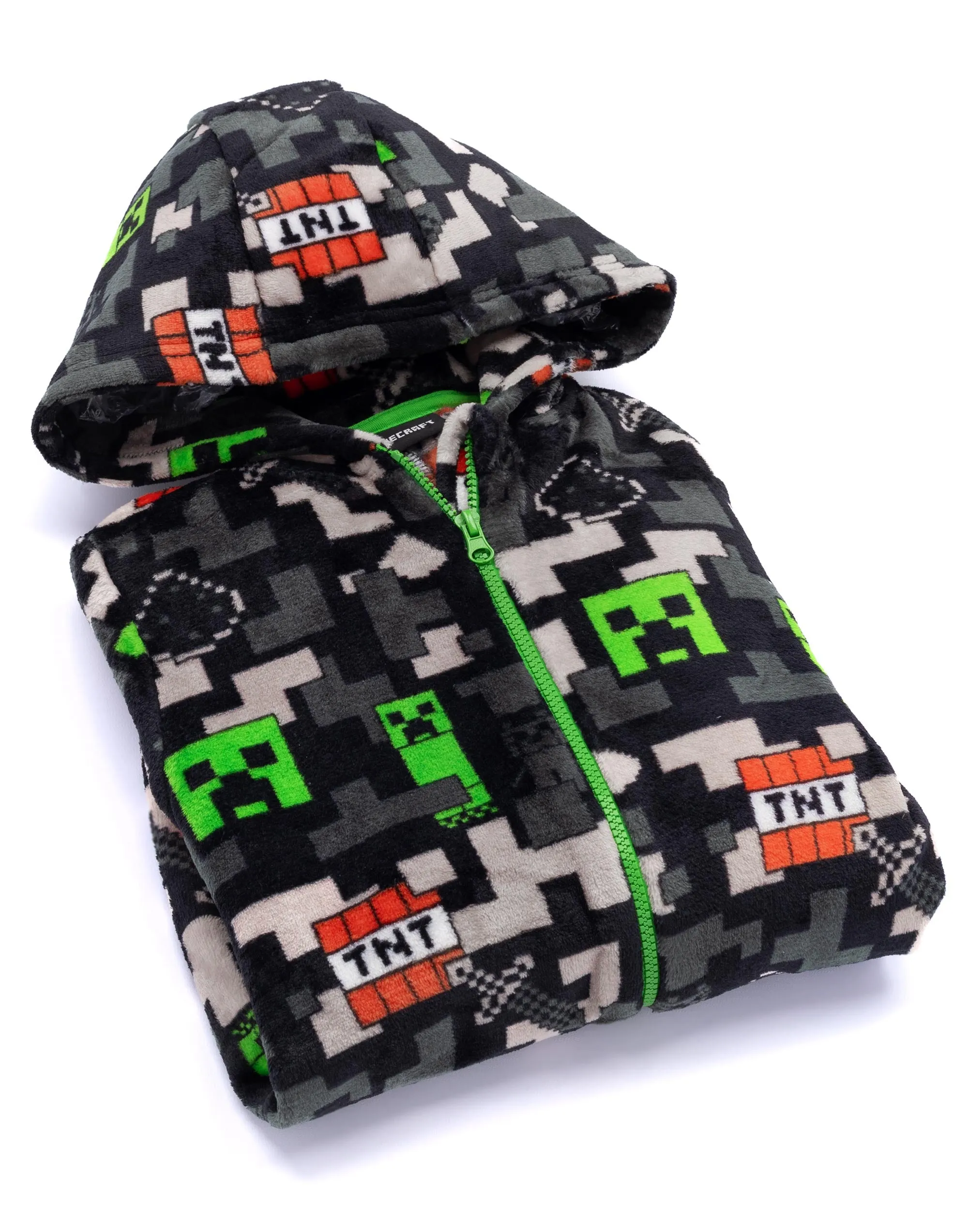 Minecraft Creeper & Tnt Boys Green Onesie