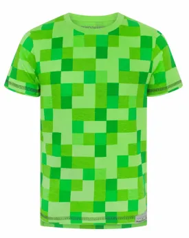 Minecraft Creeper Boys Green Short Sleeved T-Shirt