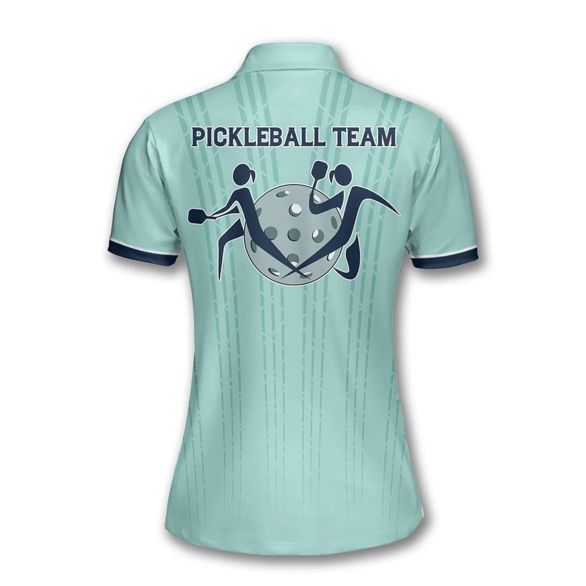 Mint Green Stripes Pickleball Polo Shirts For Women