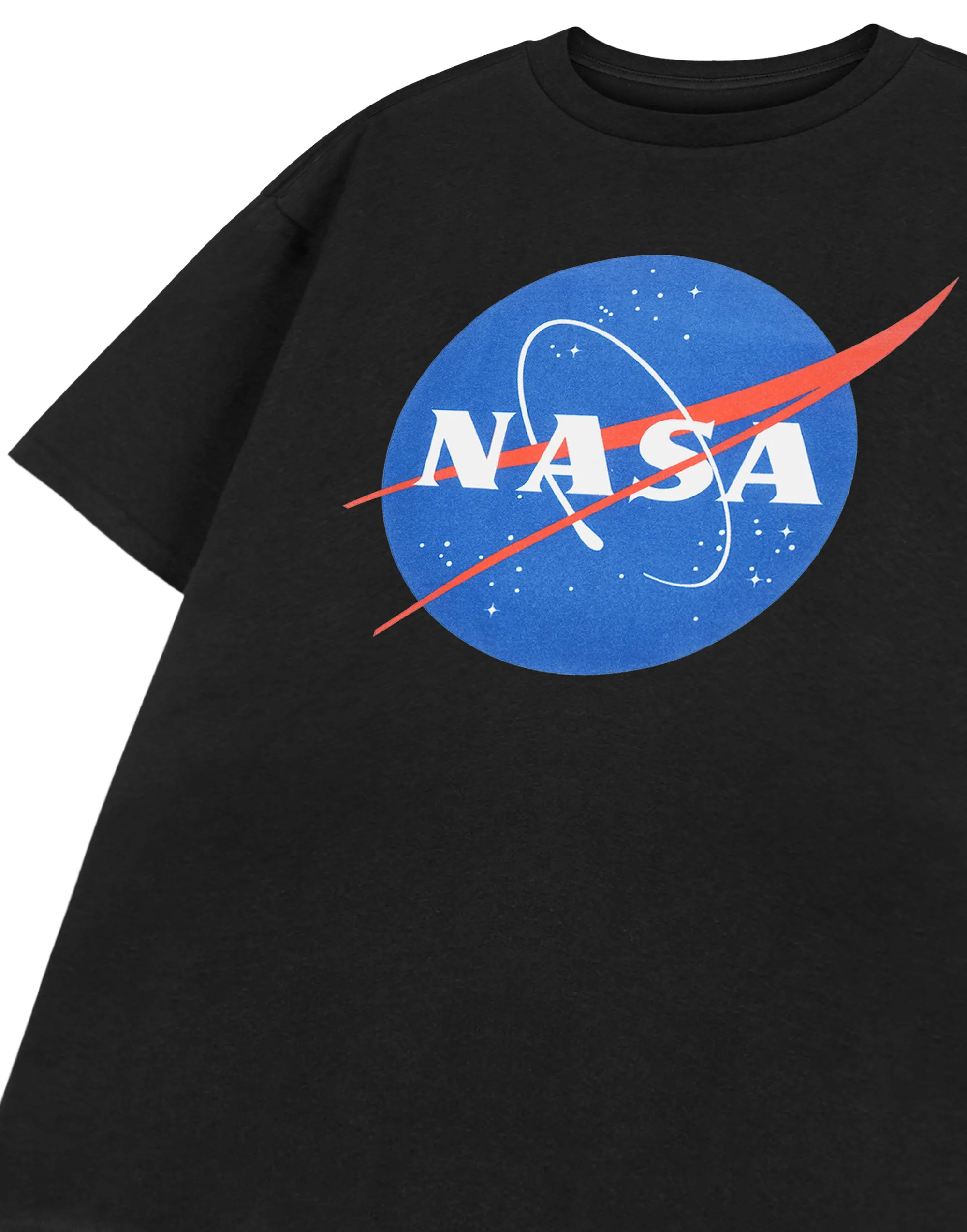 NASA Classic Logo Unisex Kids Black Short Sleeved T-Shirt