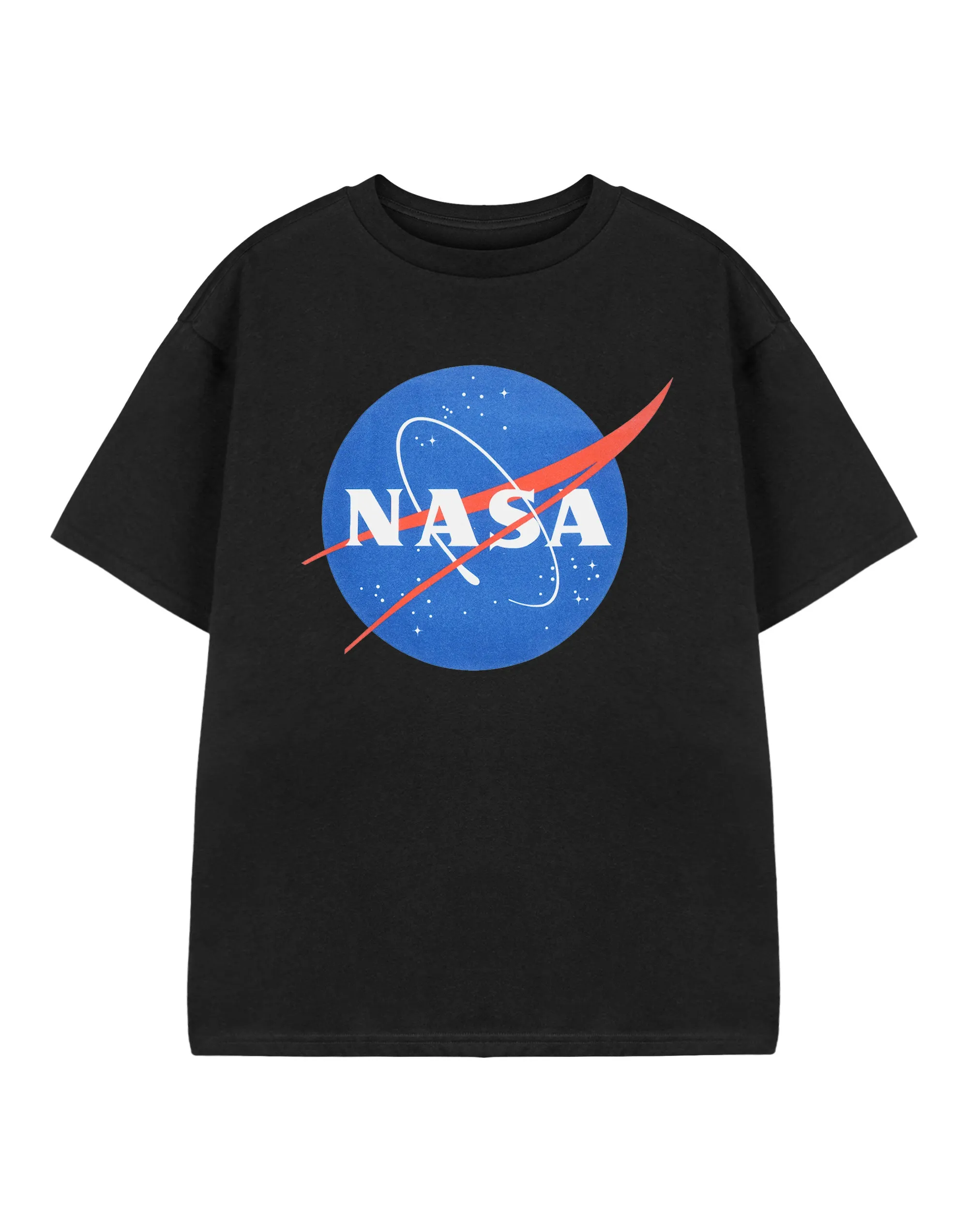 NASA Classic Logo Unisex Kids Black Short Sleeved T-Shirt