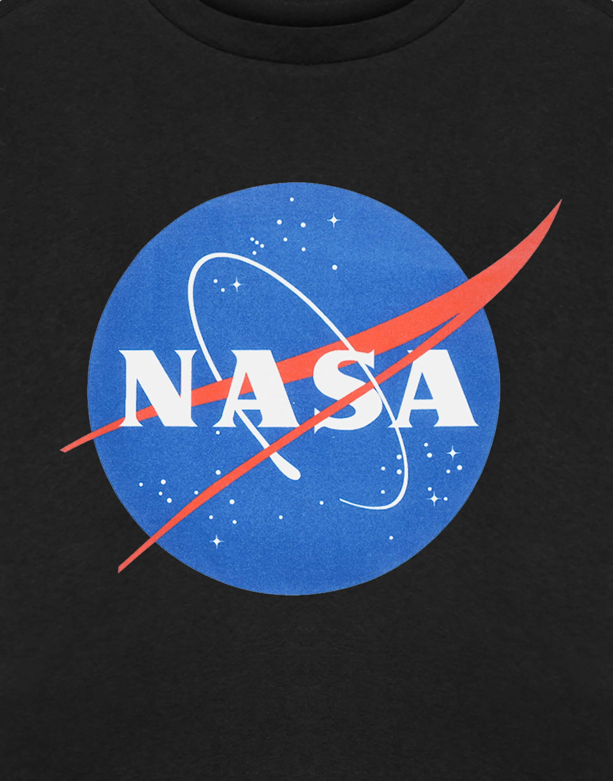 NASA Classic Logo Unisex Kids Black Short Sleeved T-Shirt