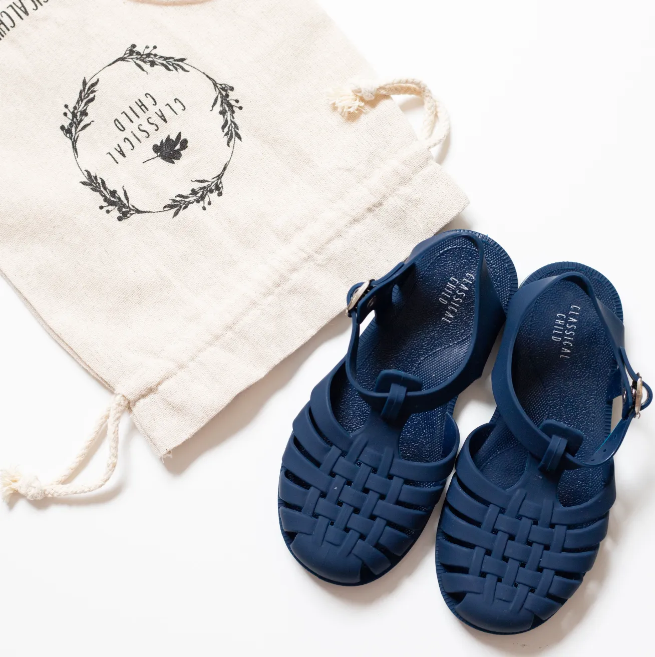 navy · classic plastic-free jelly sandals