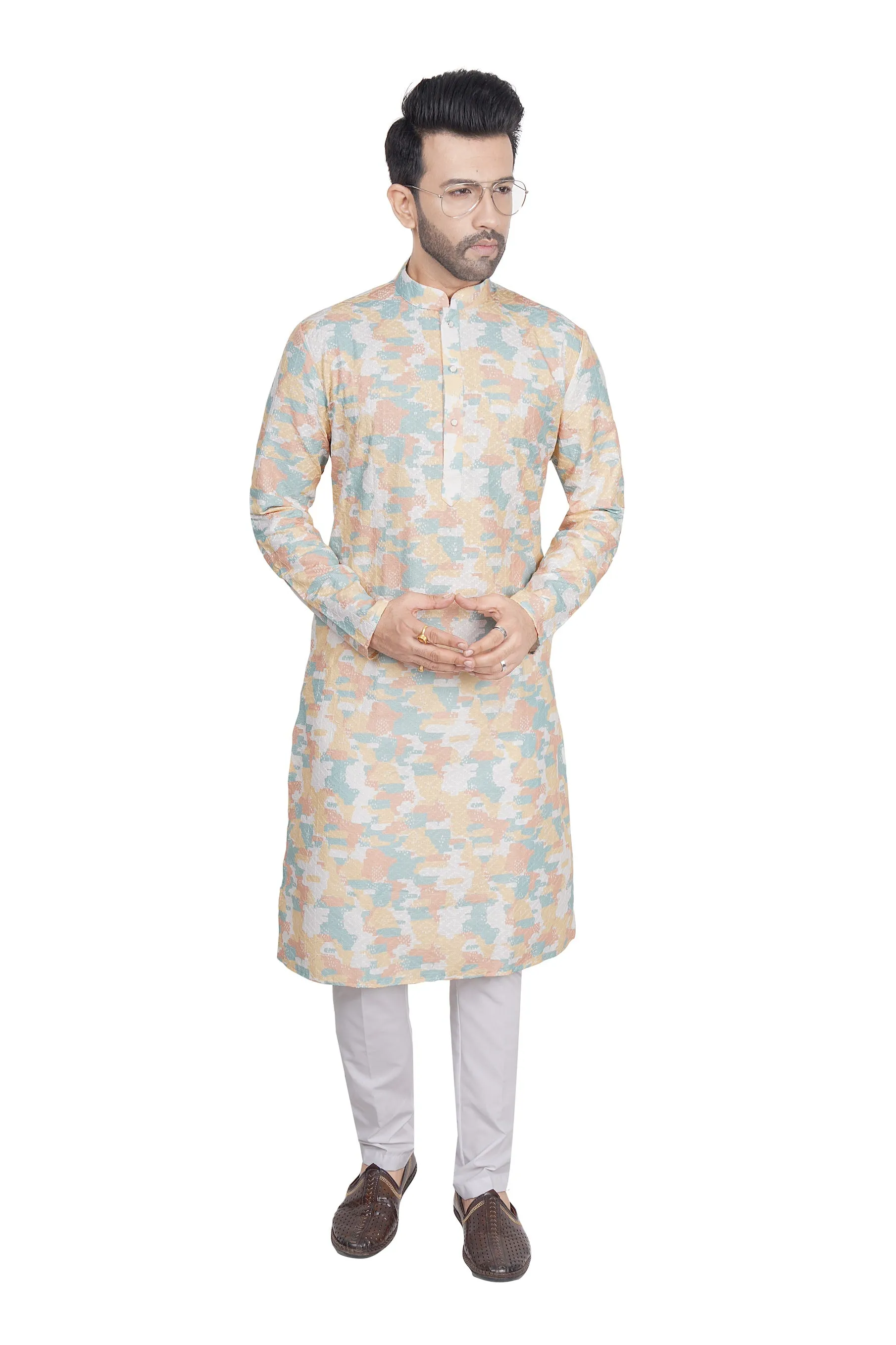 Peach men kurta