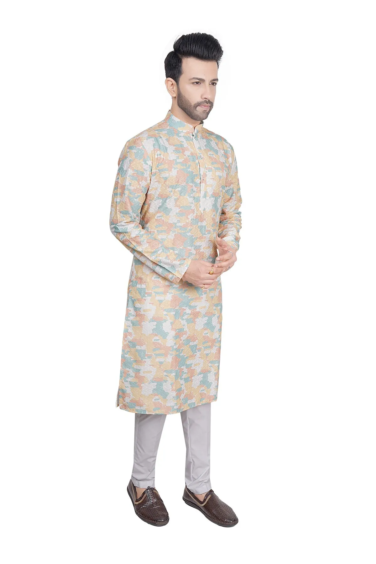 Peach men kurta