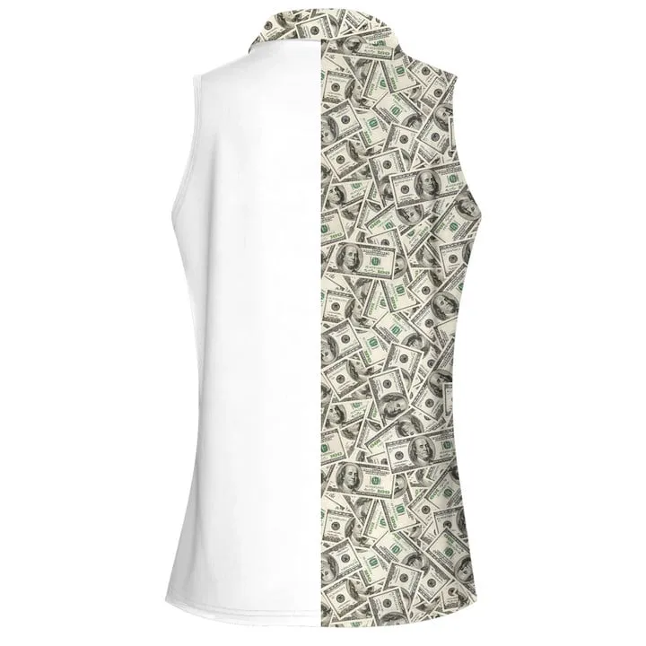 Personalized Name Dollar Golf Women Short Sleeve Polo Shirt Sleeveless Polo Shirt for Her