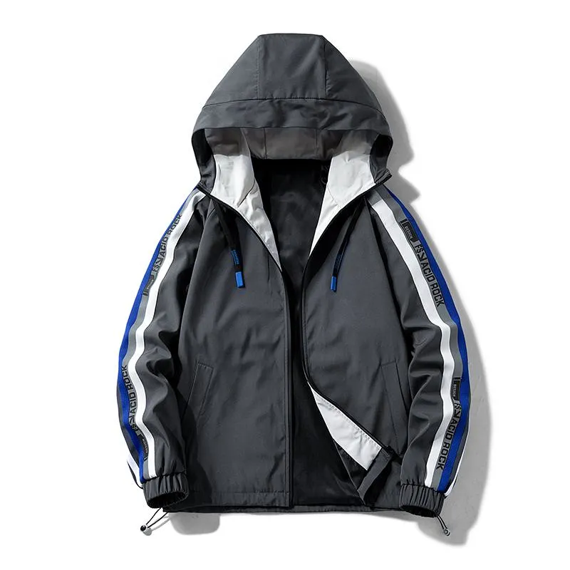 Slim-Fit Casual Raincoat Hooded Jacket