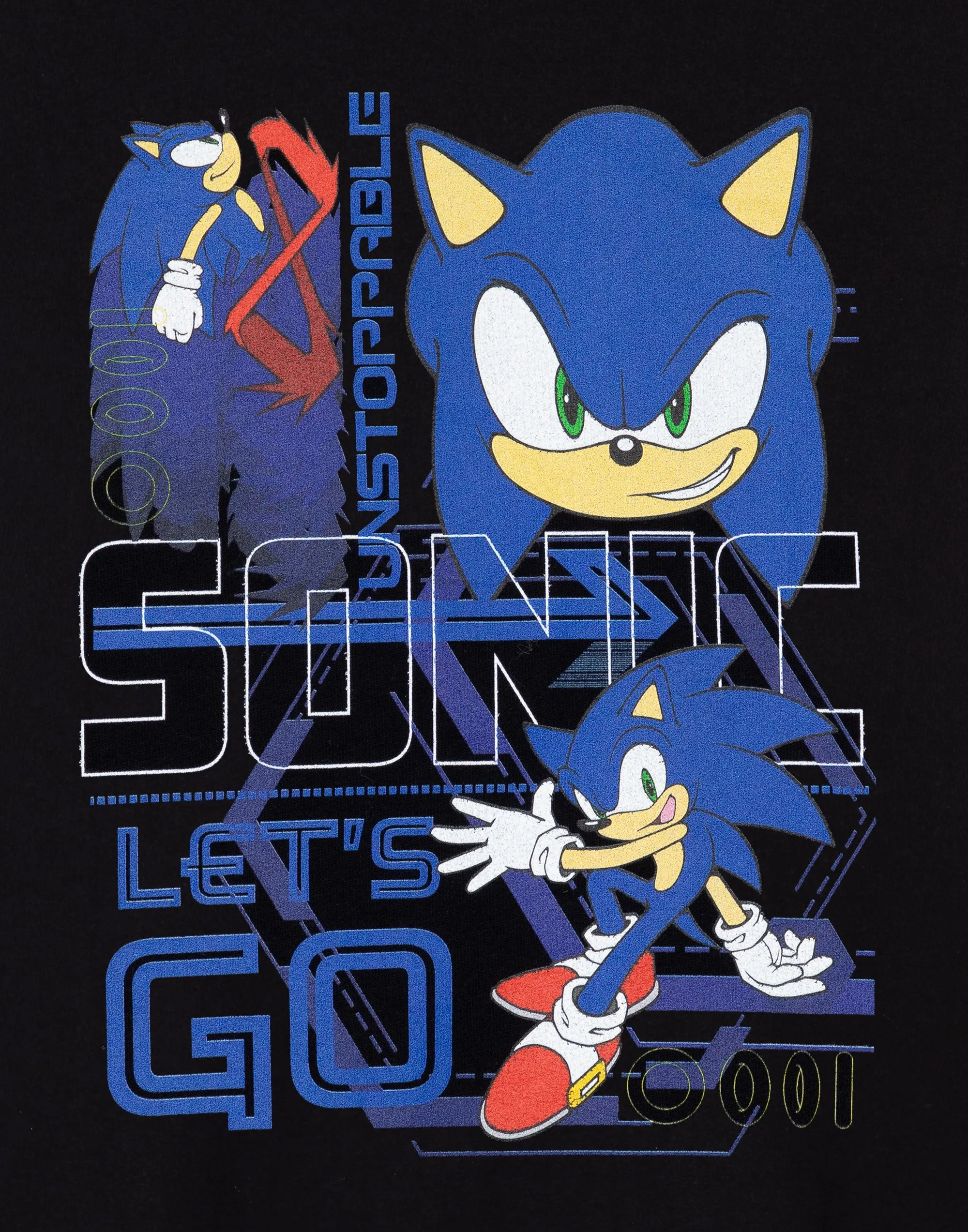 Sonic the Hedgehog Let's Go Boys Black Hoodie