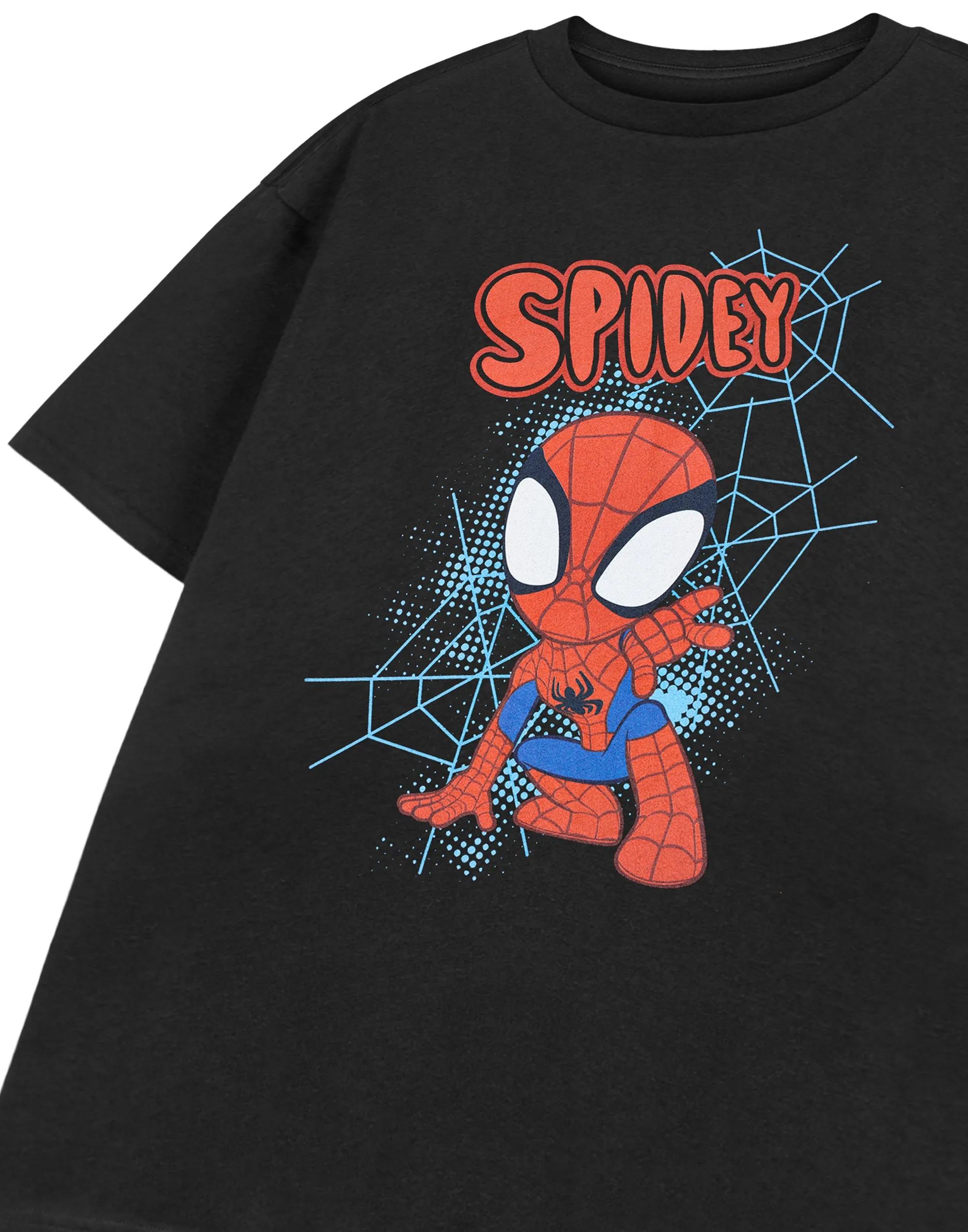 Spidey and His Amazing Friends Spidey Webs Boys Black Short Sleeved T-Shirt