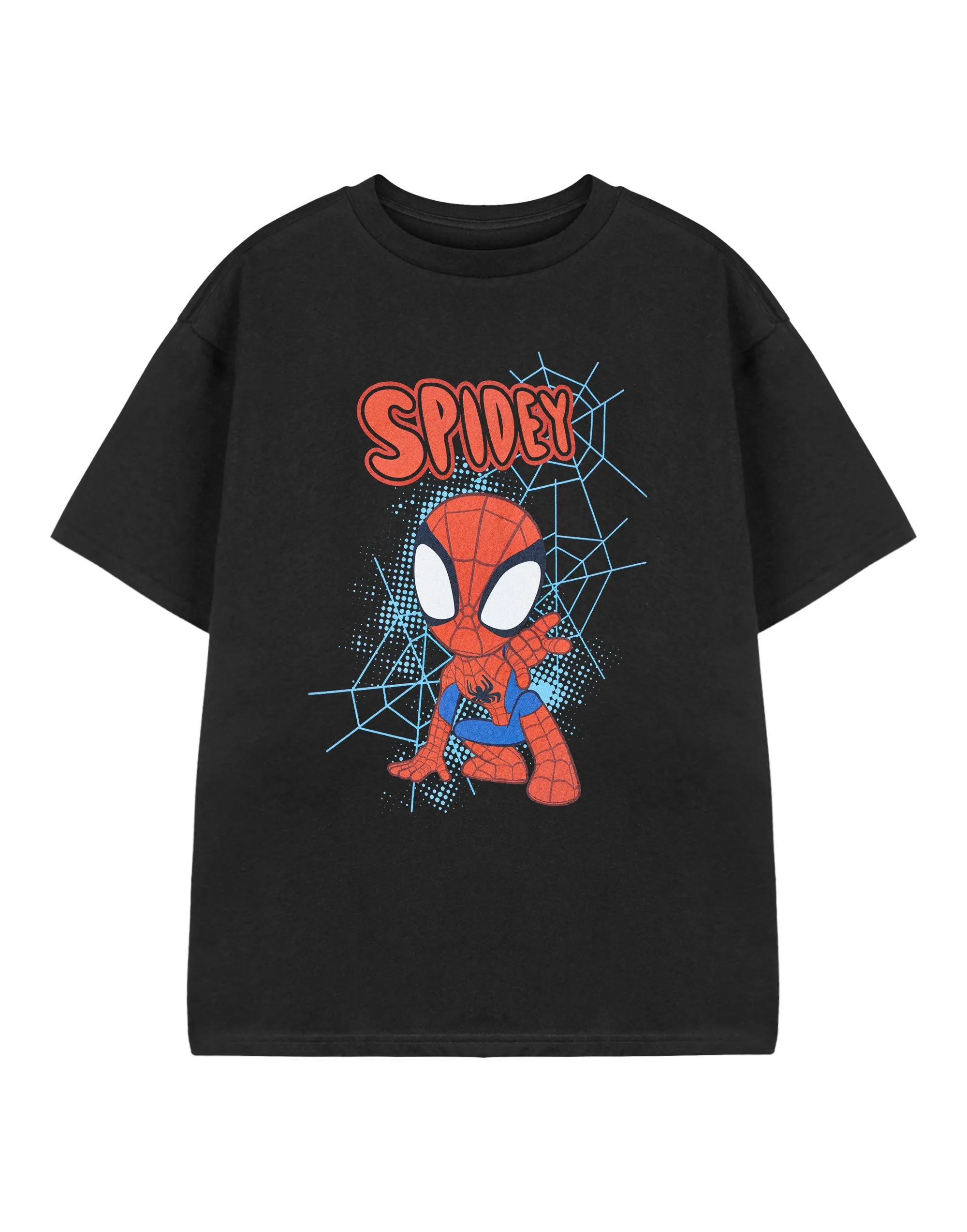 Spidey and His Amazing Friends Spidey Webs Boys Black Short Sleeved T-Shirt