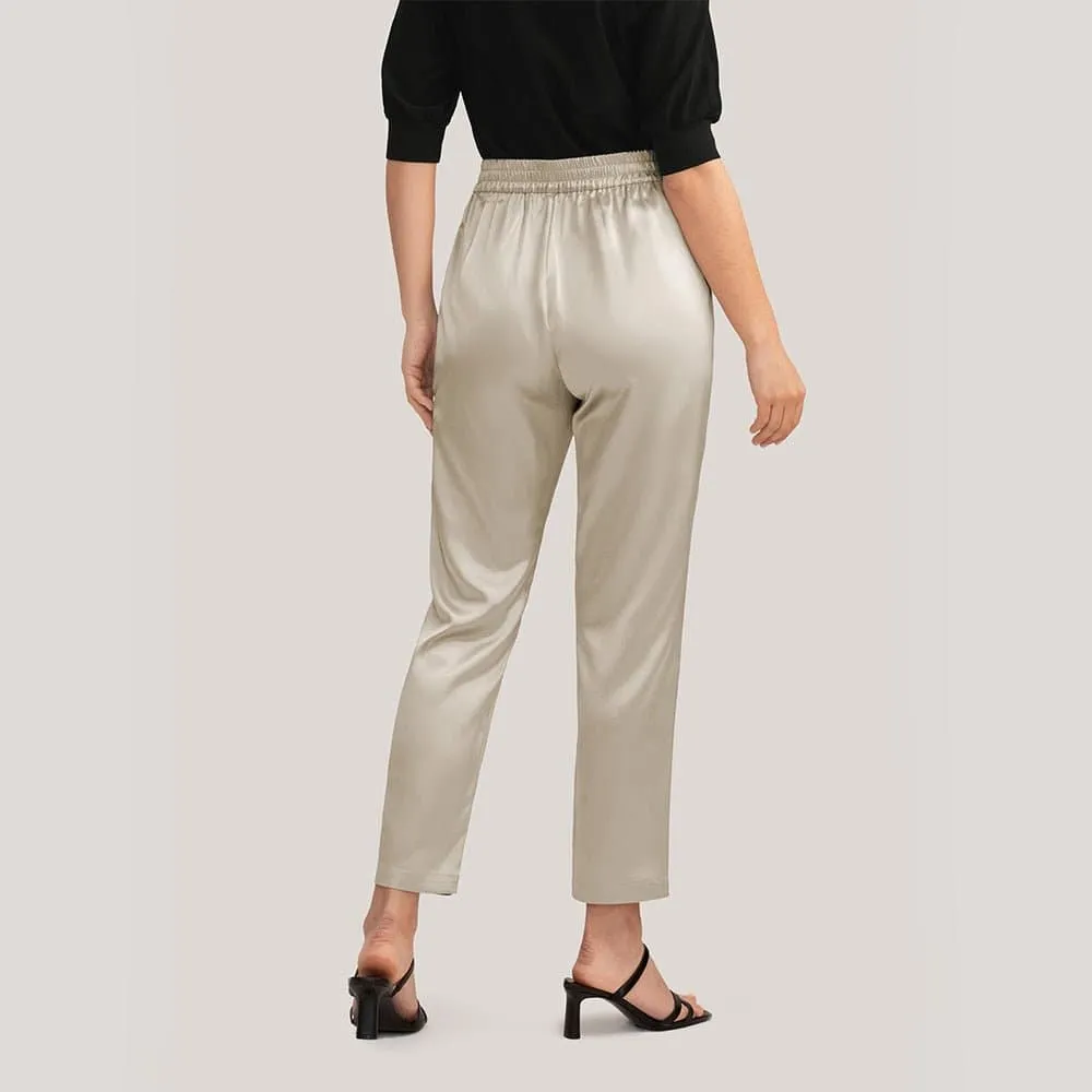 Spring Silk Pants - 100% Charmeuse Silk for Cool, Comfortable Style