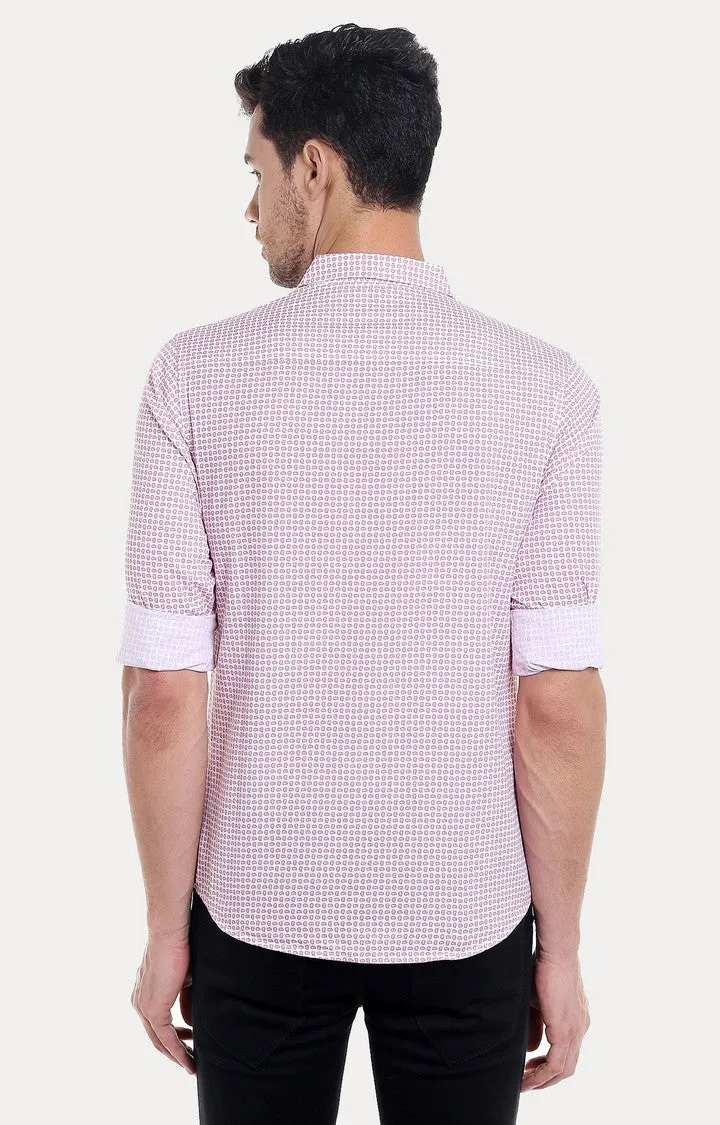 Spykar Men'S Pink Cotton Checked Casual Shirts