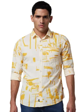 Spykar Yellow Printed Shirt For Men