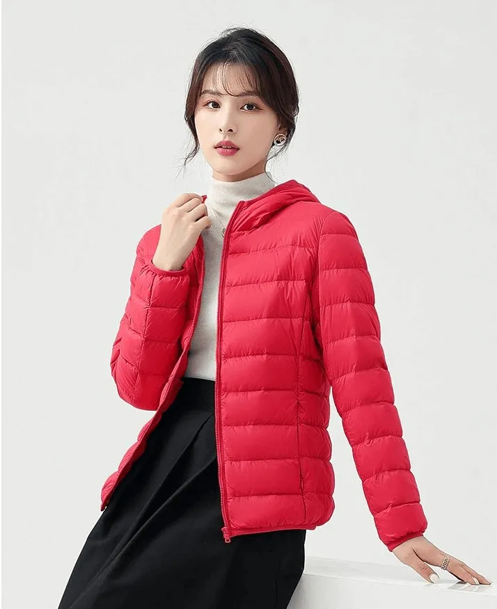 Stylish Women's Down Jackets with Hood - SF0108