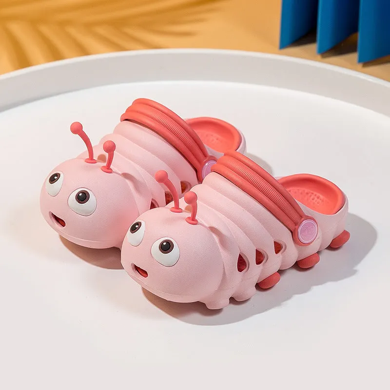 Summer children's slippers for small and medium-sized children cartoon boys and girls infants and toddlers caterpillar hole shoes baby sandals indoor