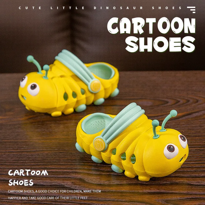 Summer children's slippers for small and medium-sized children cartoon boys and girls infants and toddlers caterpillar hole shoes baby sandals indoor