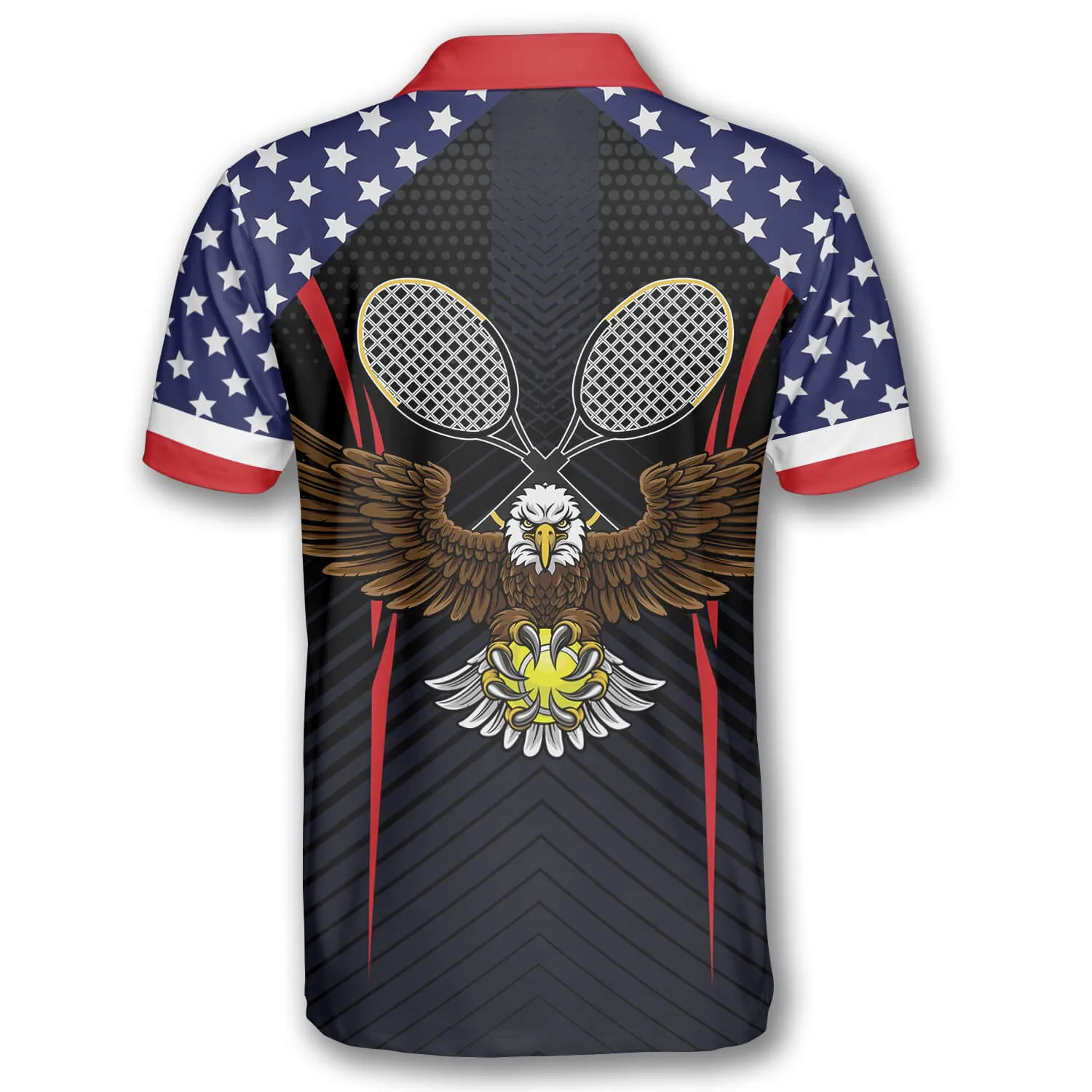 Tennis Eagle American Flag Custom Tennis Shirts for Men